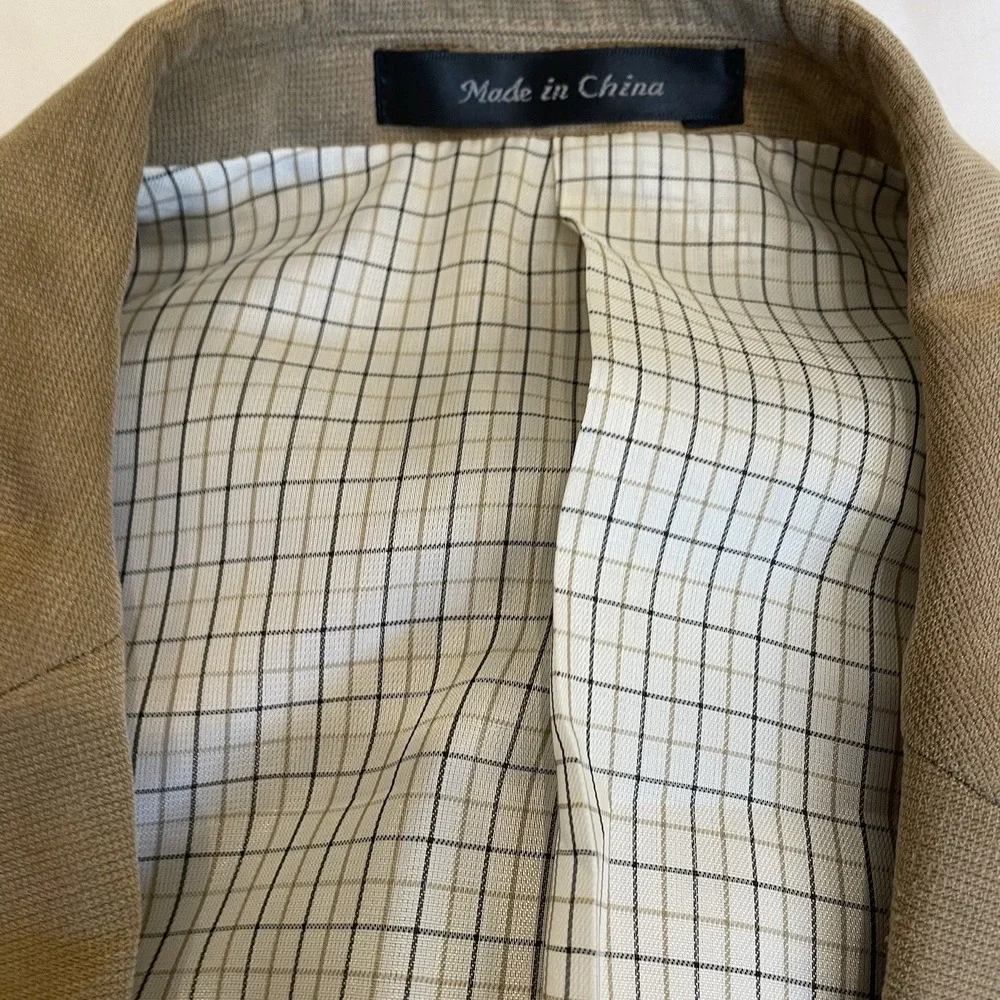 Lauren Ralph Lauren Blazer 42L Beige Polyester‎ Khaki Suit Jacket Sport Coat